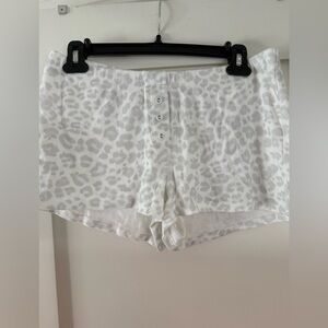 SKIMS White Leopard-Print Sleep Shorts